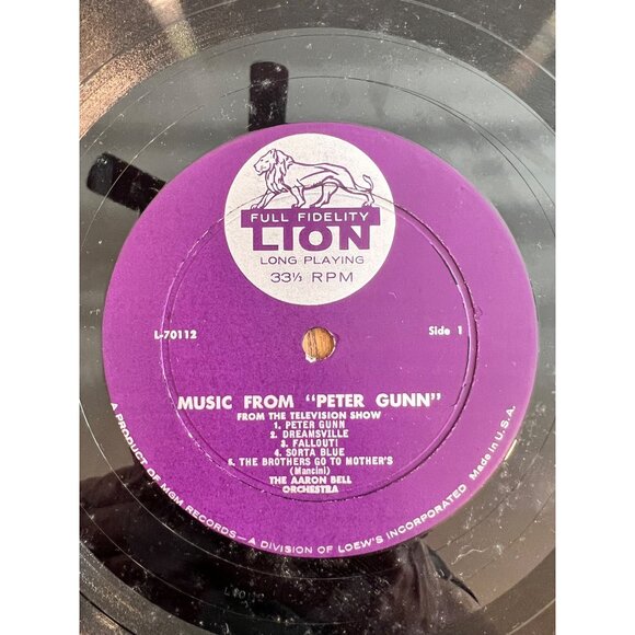 Music From "Peter Gunn" Vinyl Record By Henry Mancini 33 1/3 RPM 1959 Lion Recor - Picture 3 of 4